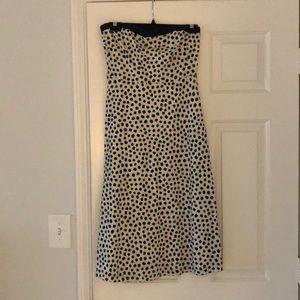 J Crew navy blue and white strapless dress